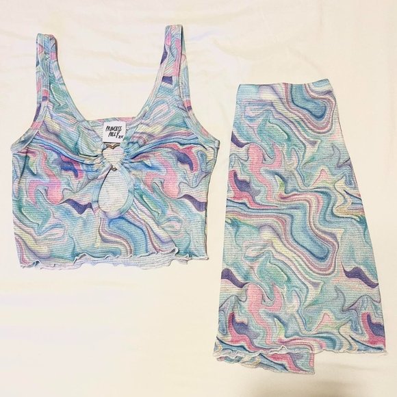 SOLD - Princess Polly Baby Blue Marble Pattern Set - Picture 5 of 6